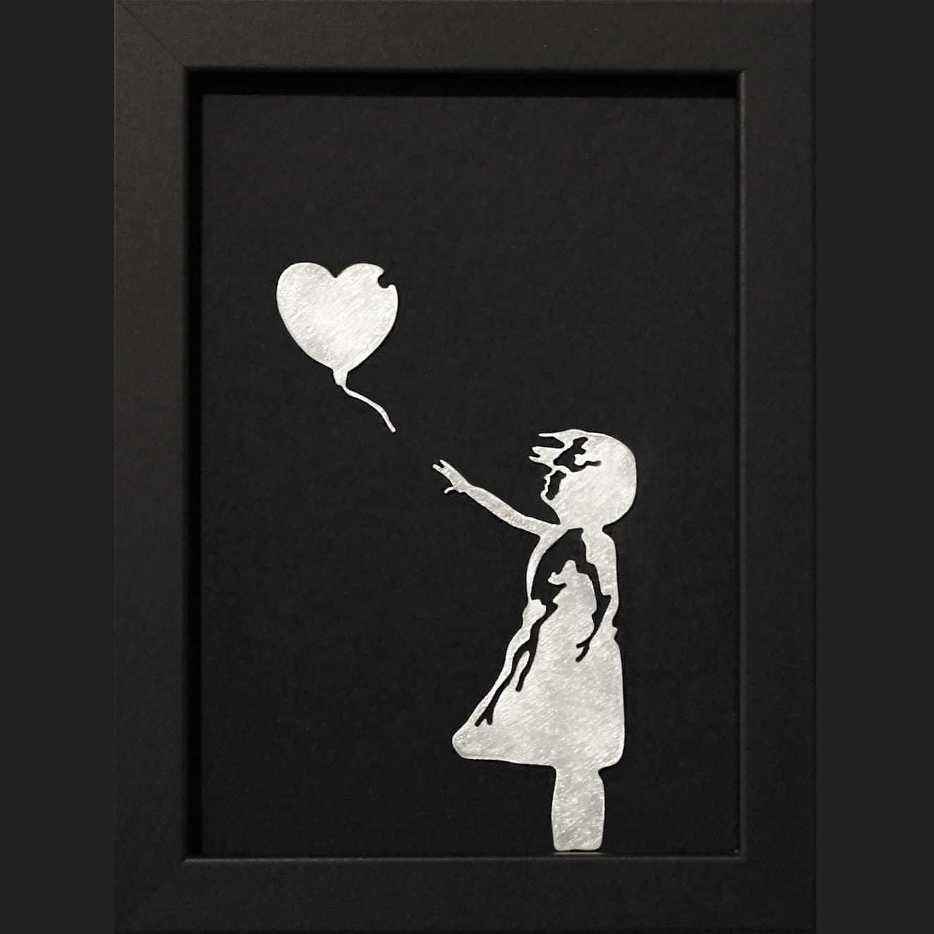 banksy, slika, girl with a balloon, home decor, ukras, metal, ručni rad, grafit